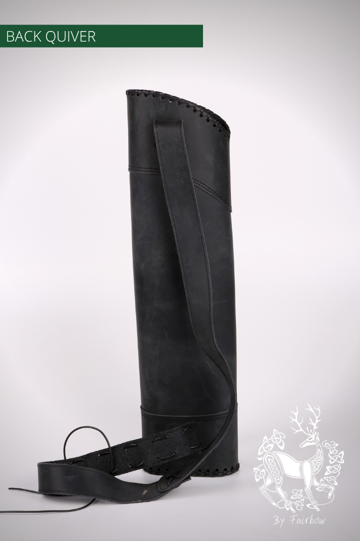 ZWARTE FORSE RUGQUIVER, MET RIEM