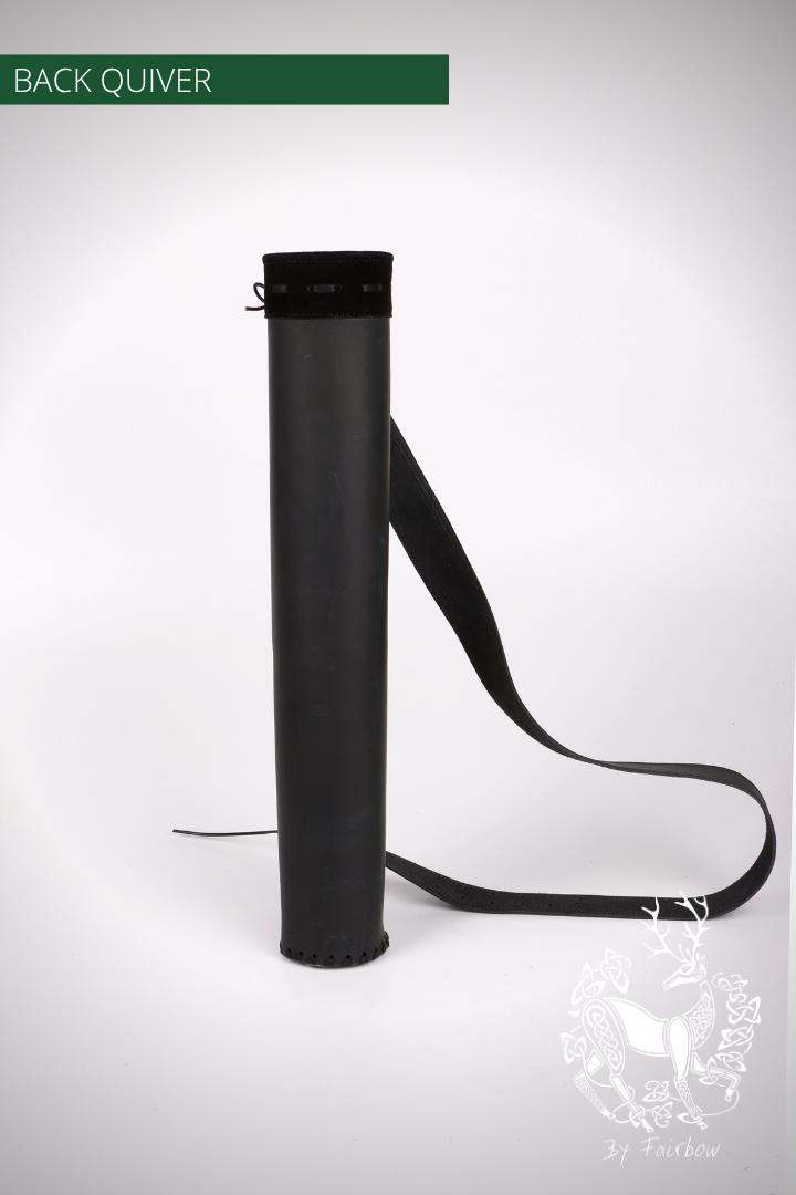 ZWARTE BUIS RUGQUIVER, MET RIEM