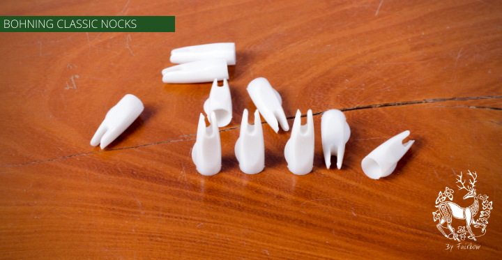 BOHNING PLASTIC NOCKS 5/16 , 11/32 MULTIPLE COLOURS AVAILABLE-Nock-Bohning-Pearl-11/32-Fairbow