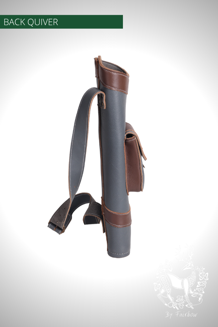DARK BROWN AND BLUE BACK QUIVER , WITH BELT-Quiver-Fairbow-Fairbow