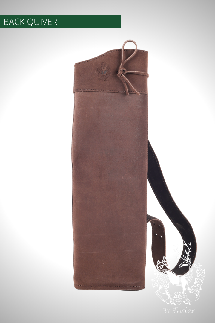 DARK BROWN SUEDE BACK QUIVER , WITH BELT-Quiver-Fairbow-Fairbow