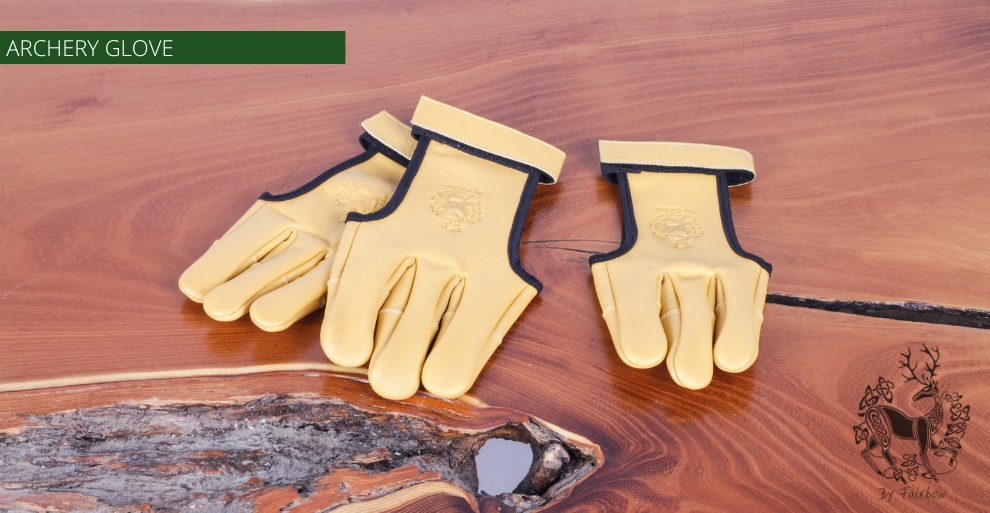 holz handschuhe FAIRBOW SCHIESSHANDSCHUH FÜR TRADITIONELLE BOGENSCHÜTZEN / "GOLDGELB" – Fairbow