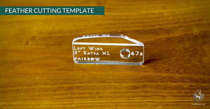 FEATHER CUTTING TEMPLATE PRE-GLUE (41-80)-Tool-Fairbow-Left wing-Katsa XL 3 no 47b-Fairbow