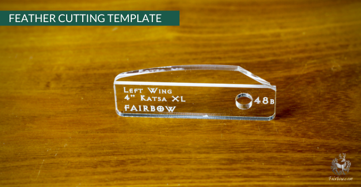 FEATHER CUTTING TEMPLATE PRE-GLUE (41-80)-Tool-Fairbow-Left wing-Katsa XL 4" no. 48b-Fairbow