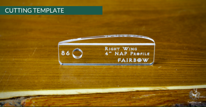 FEATHER CUTTING TEMPLATE PRE-GLUE (41-80)-Tool-Fairbow-Left wing-NAP no.41-Fairbow