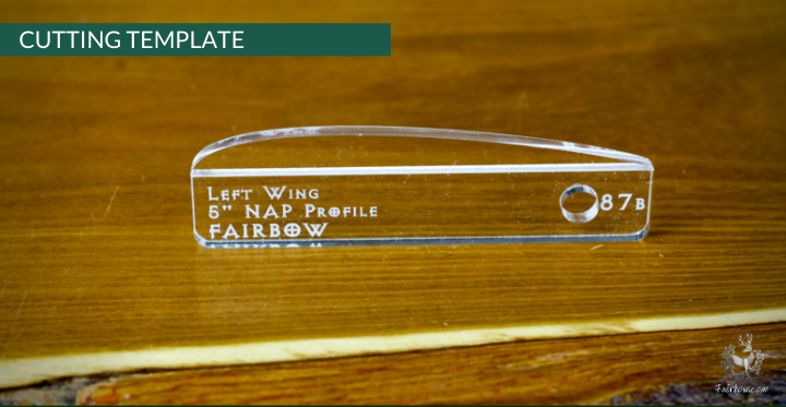 FEATHER CUTTING TEMPLATE PRE-GLUE (41-80)-Tool-Fairbow-Left wing-NAP no.41-Fairbow