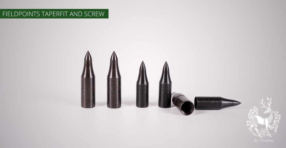 FIELDPOINT, BLACK, WITH SCREW THREAD TAPERFIT (PER DOZEN)-arrow point-TAS-9/32 55 grain (no Thread)-Fairbow