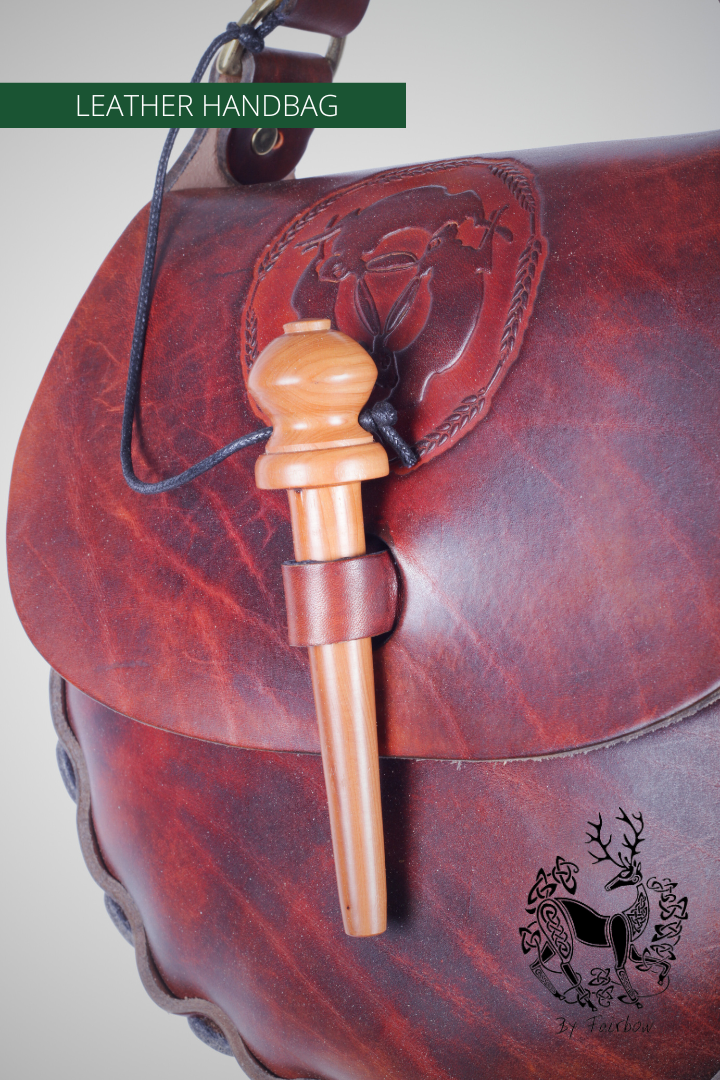 HANDCARVED LEATHER BAG WITH CELTIC DESIGN-Bag-Fairbow-Fairbow
