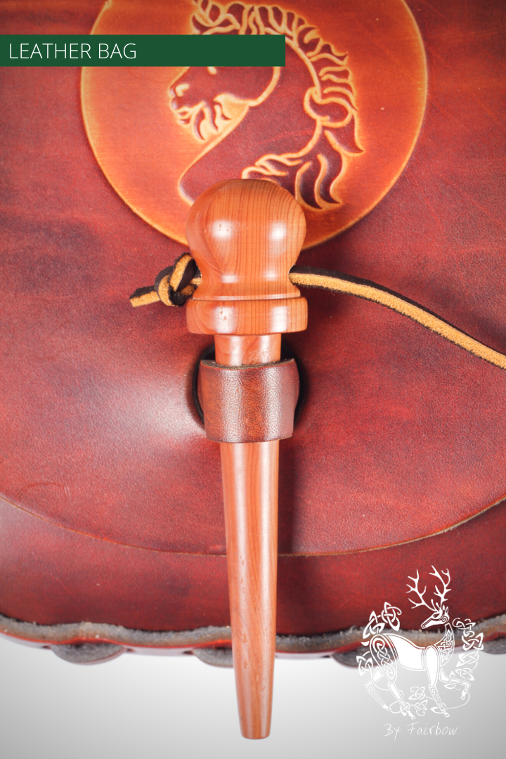 HANDCARVED LEATHER BAG WITH CELTIC UNICORN DESIGN-Bag-Fairbow-Fairbow