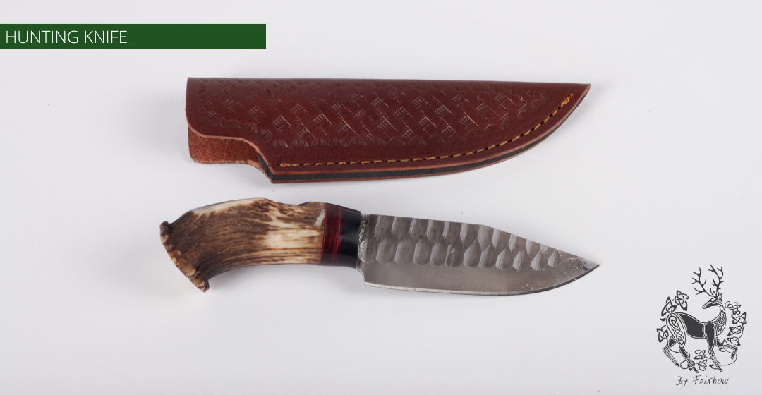 Hunting Knife with antler grip 5.5 inch blade-KNIFE-FAIRBOW-4.2 inch blade-Fairbow