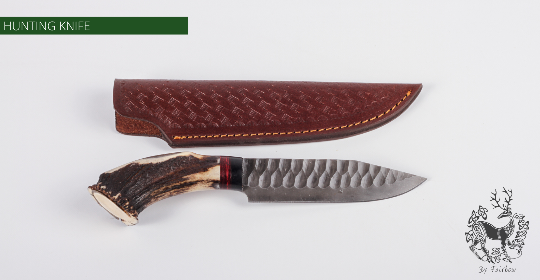 Hunting Knife with antler grip 5.5 inch blade-KNIFE-FAIRBOW-5.5 inch blade-Fairbow