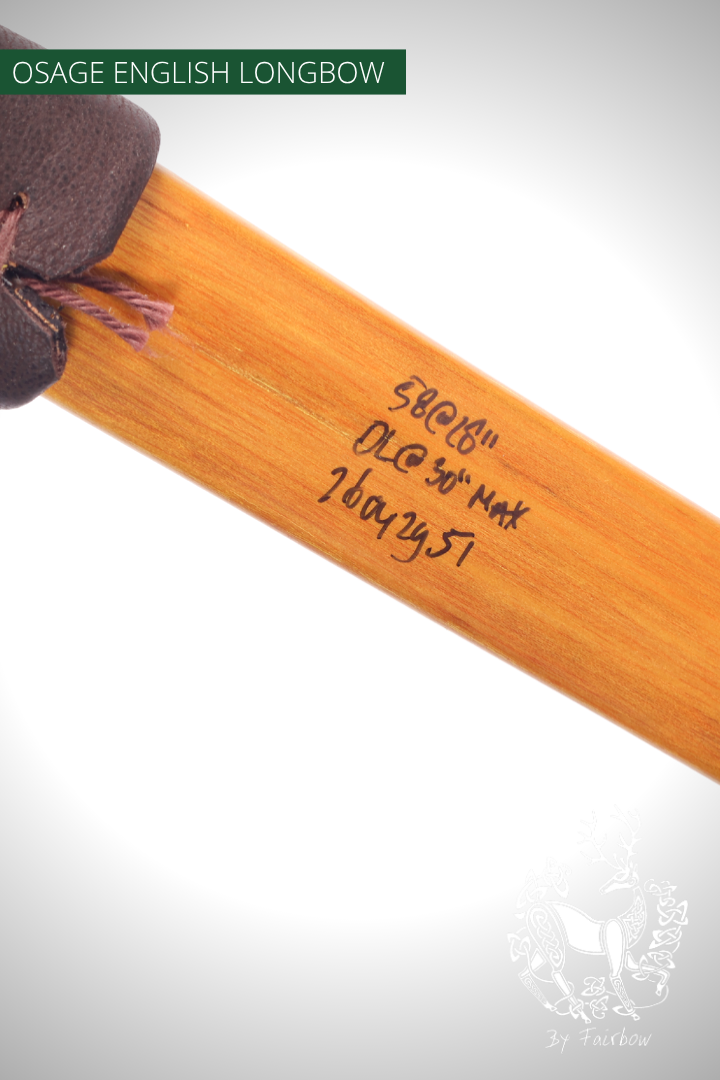 OSAGE SELFBOW,ENGLISH LONGBOW 74 INCH NTN, 58 LBS-Bow-Fairbow-Fairbow