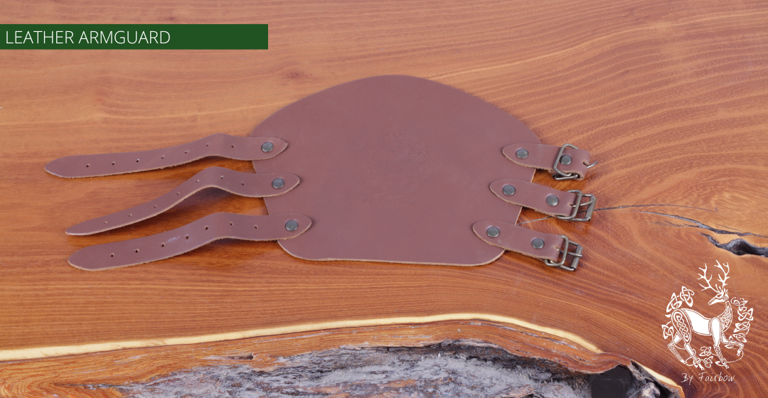 PLAIN SIMPLE LEATHER ARMGUARD THICK LEATHER WITH STRAPS-Protection-Fairbow-Brown-Fairbow