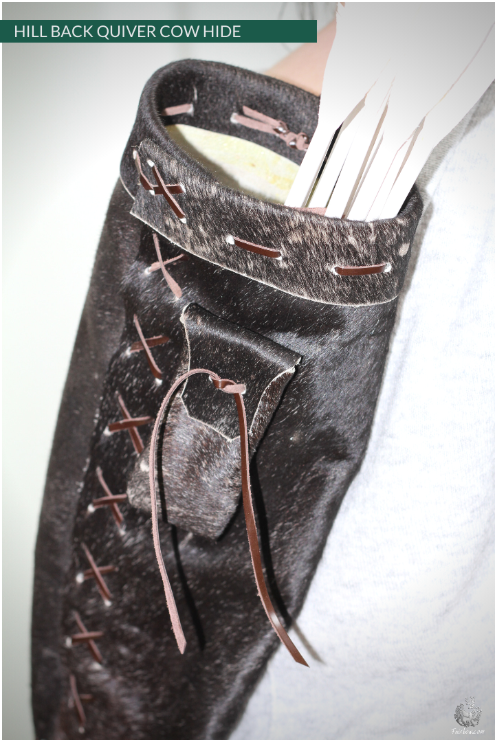 REBEL BACK QUIVER CLASSIC HILL STYLE SOFT LEATHER QUIVER-Quiver-Fairbow-IN STOCK RIGHT HANDED DARK BROWN 24 INCH TUBE-Fairbow