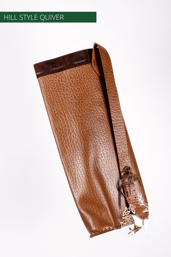 REBEL BACK QUIVER CLASSIC HILL STYLE SOFT LEATHER QUIVER-Quiver-Fairbow-IN STOCK RIGHT HANDED DARK BROWN 24 INCH TUBE-Fairbow