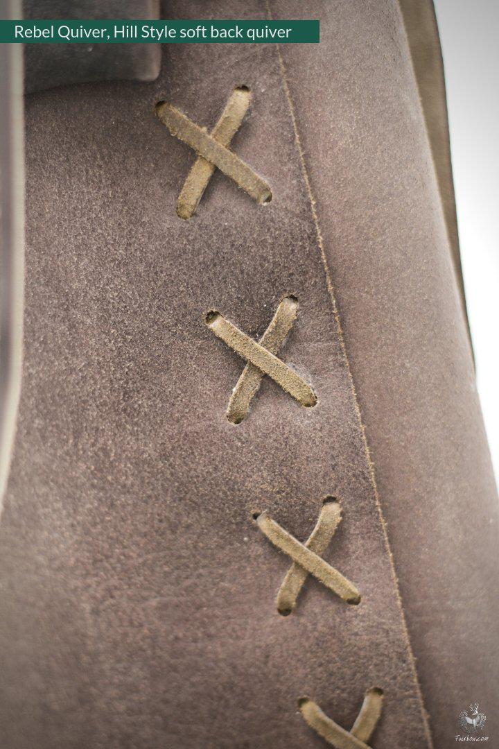 REBEL BACK QUIVER CLASSIC HILL STYLE SOFT LEATHER QUIVER-Quiver-Fairbow-IN STOCK RIGHT HANDED DARK BROWN 24 INCH TUBE-Fairbow
