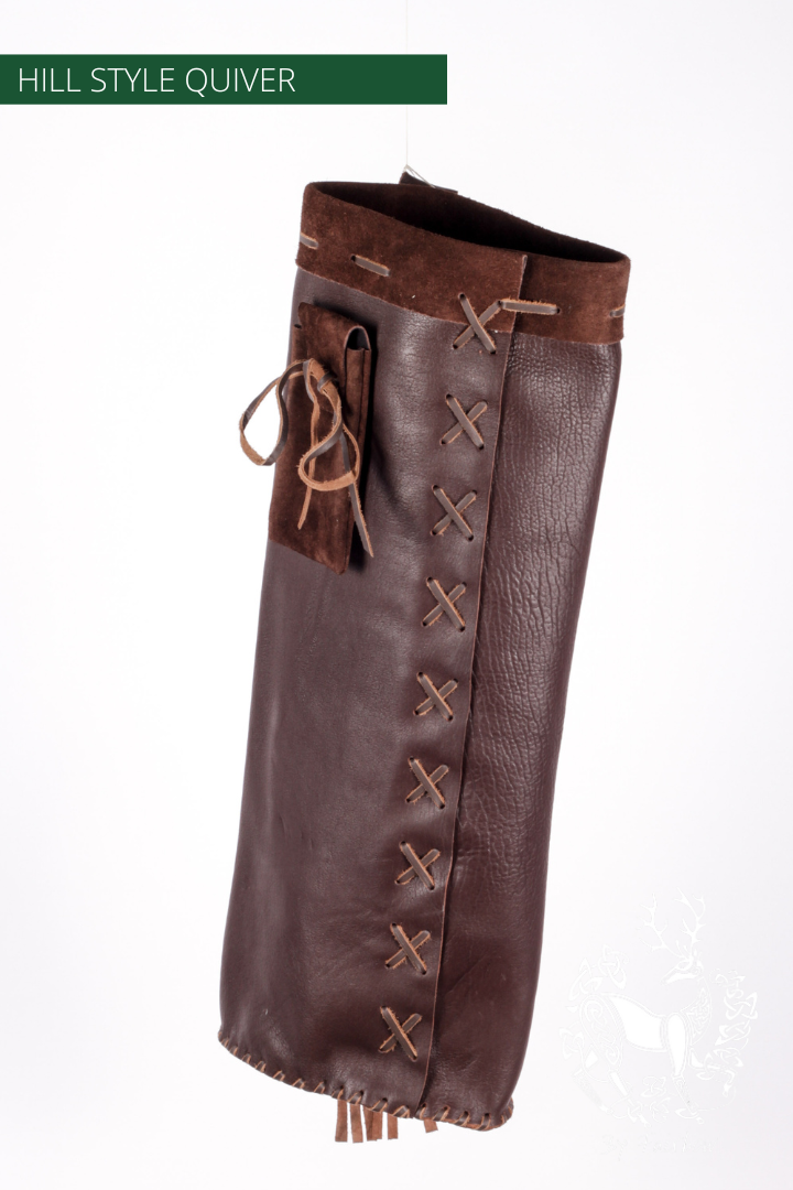 REBEL BACK QUIVER CLASSIC HILL STYLE SOFT LEATHER QUIVER-Quiver-Fairbow-IN STOCK RIGHT HANDED DARK BROWN 24 INCH TUBE-Fairbow