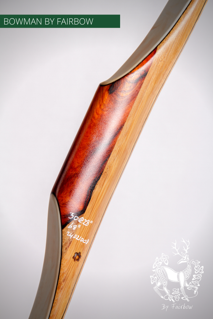 THE BOWMAN AMERICAN SEMI LONGBOW BY FAIRBOW 30@28 WITH COCOBOLE CAP-Bow-Fairbow-Fairbow