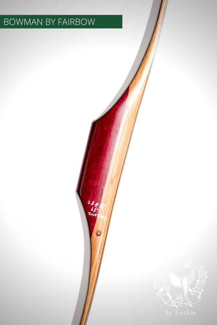 THE BOWMAN AMERICAN SEMI LONGBOW BY FAIRBOW 30@28 WITH PURPLEHEART CAP-Bow-Fairbow-Fairbow