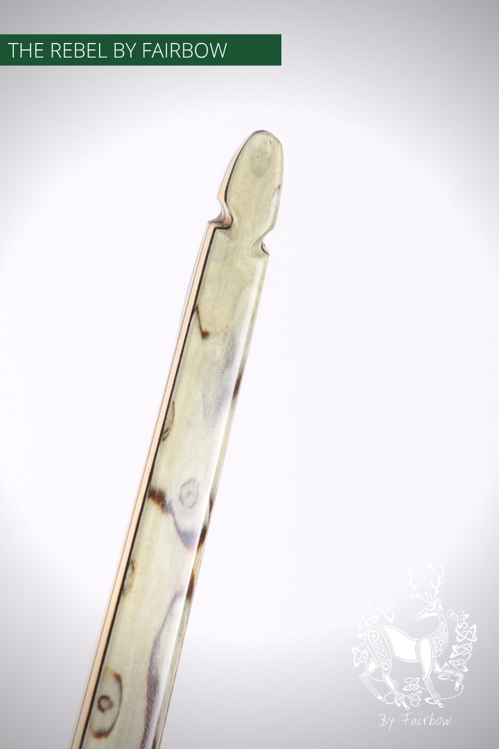 THE REBEL BOW 34@28 CLEAR GLASS, PEAR AND SPALTED BIRDSEYE MAPLE-Bow-Fairbow-Fairbow