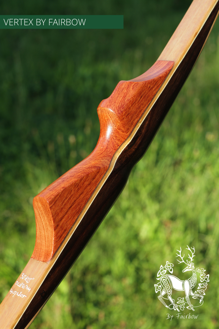 THE VERTEX BOW R-D 64" TIGERWOOD, BAMBOO-GLASS 38 LBS @ 28 INCH RH-Bow-Fairbow-Fairbow
