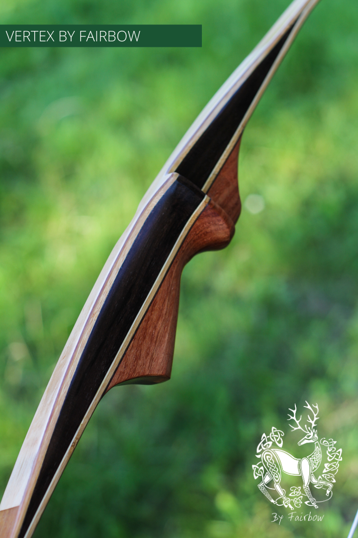 THE VERTEX BOW R-D 64" TIGERWOOD, BAMBOO-GLASS 38 LBS @ 28 INCH RH-Bow-Fairbow-Fairbow