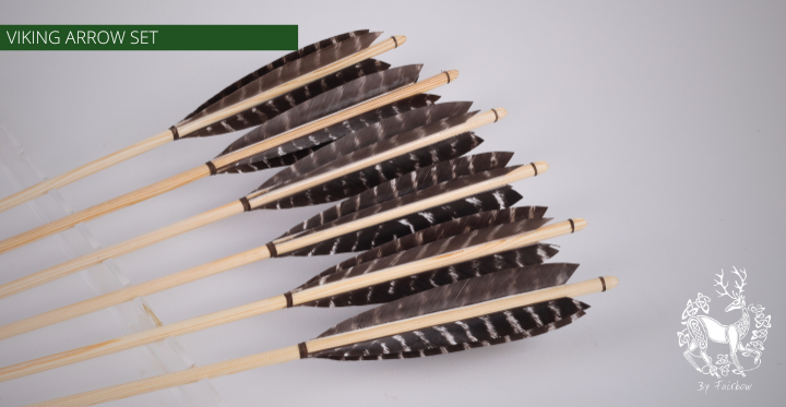 VIKING ARROW WOODEN SHAFT SELF NOCKED SET OF 6 ARROWS-Arrow-Fairbow-5/16 INCH SHAFT-Fairbow