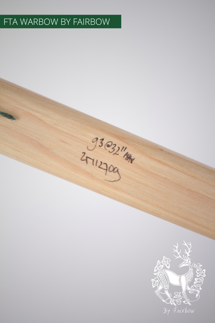 WARBOW FTA GREENHEART, SUPERCORE, HICKORY SUPERIOR 93 LBS @ 32 INCH-Bow-Fairbow-Fairbow