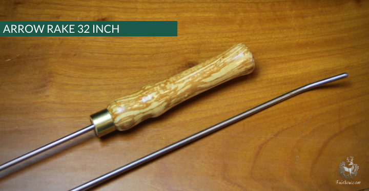 ARROW RAKE, WOOD AND STAINLESS STEEL 32 INCH-Sundries-Fairbow-Spalted beech 17-Fairbow