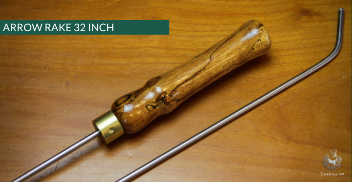 ARROW RAKE, WOOD AND STAINLESS STEEL 32 INCH-Sundries-Fairbow-Spalted beech 6-Fairbow