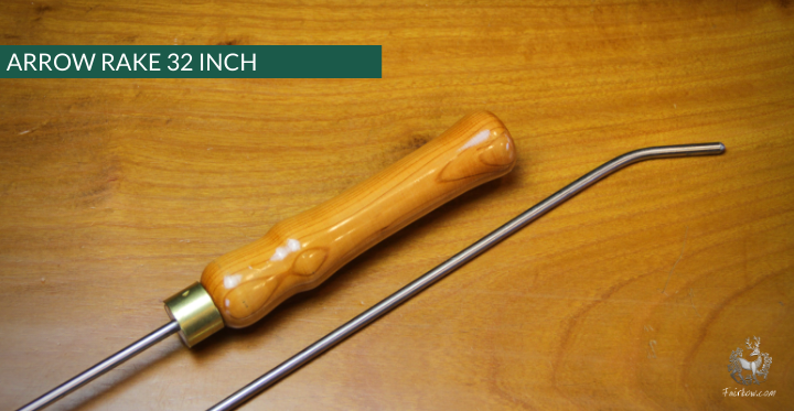 ARROW RAKE, WOOD AND STAINLESS STEEL 32 INCH-Sundries-Fairbow-Yew 20-Fairbow