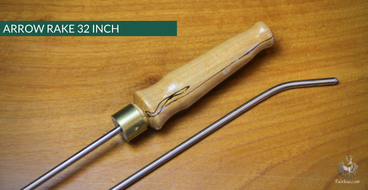 ARROW RAKE, WOOD AND STAINLESS STEEL 32 INCH-Sundries-Fairbow-Yew 9-Fairbow