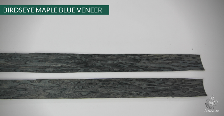 BIRDSEYE MAPLE BLUE VENEER 72 X 2 INCH 2 STRIPS-Tool-Fairbow-Fairbow