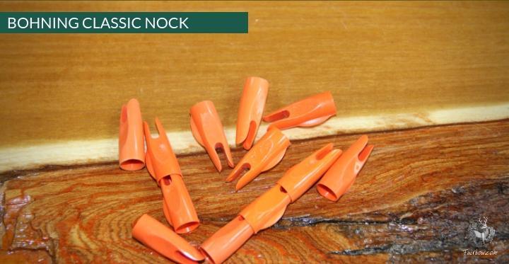 BOHNING PLASTIC NOCKS 5/16 , 11/32 MULTIPLE COLOURS AVAILABLE-Nock-Bohning-Orange-11/32-Fairbow