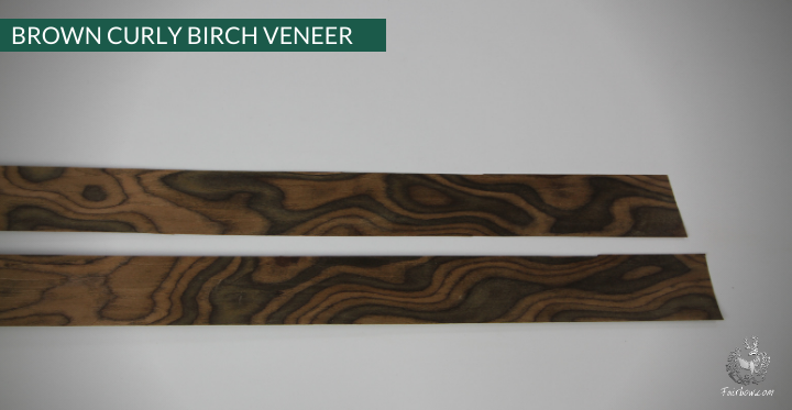 BROWN CURLY BIRCH VENEER 72 X 2 INCH 2 STRIPS-Tool-Fairbow-Fairbow