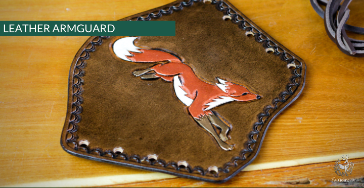 CARVED LEATHER ARMGUARD (FOX DESIGN)-Protection-Fairbow-Fairbow