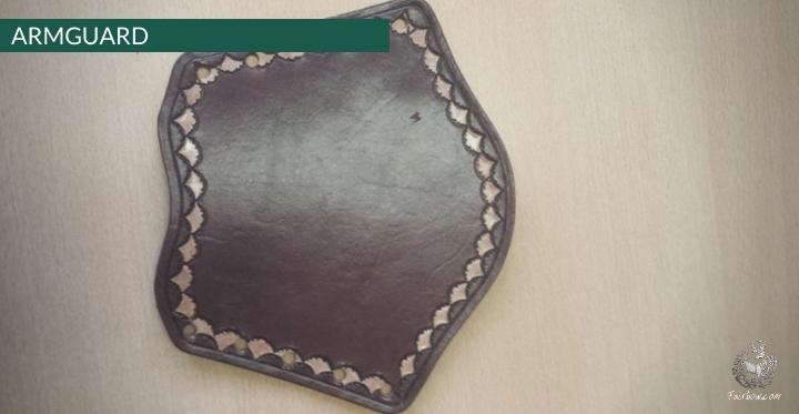 DARKBROWN HANDCARVED LEATHER ARMGUARD-Protection-Fairbow-Fairbow