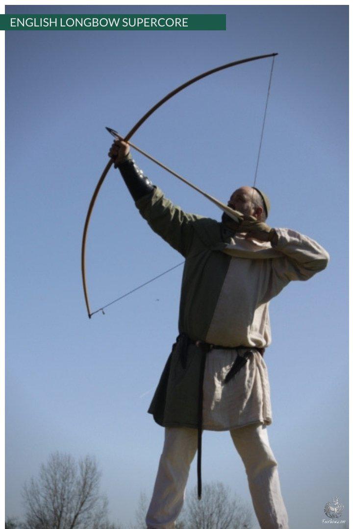 ENGLISH LONGBOW, GREENHEART SUPERCORE BAMBOO/HICKORY SUPERIOR CUSTOM-Bow-Fairbow-30-35#-Hickory-26"-Fairbow