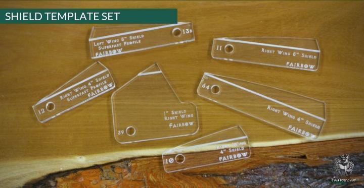 FEATHER CUTTING TEMPLATE SET, THE SHIELD SET-Template-Fairbow-Right wing-Fairbow