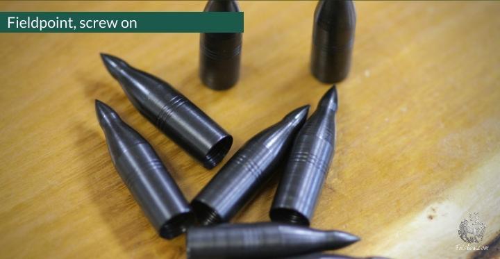 FIELDPOINT, BLACK, ROUNDED SHAPE, WITH SCREW THREAD TAPERFIT (PER DOZEN)-arrow point-TAS-Rounded; 5/16 70 grain-Fairbow