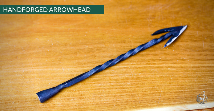 FIRE ARROWHEAD HOOKED, ARROW HAND FORGED 11/32, 3/8, 1/2 (double)-arrow point-Fairbow-11/32-Fairbow