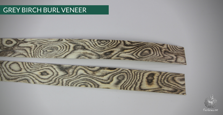 GREY CURLY BIRCH VENEER 72 X 2 INCH 2 STRIPS-Tool-Fairbow-Fairbow