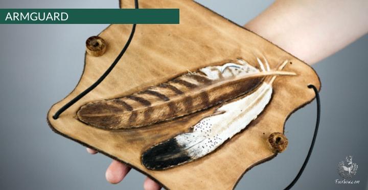 HANDCARVED NATIVE AMERICAN ARMGUARD (ADW)-Protection-Fairbow-Fairbow