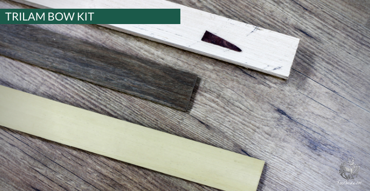 KIT 80 INCH WARBOW RAW PARTS HICKORY/GREENHEART/BAMBOO-HICKORY-Bow kit-Fairbow-Bamboo-Fairbow