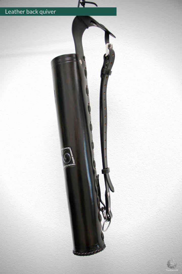 LEATHER BACK QUIVER WITH HAMMER OF THOR DESIGN-Quiver-Fairbow-Fairbow