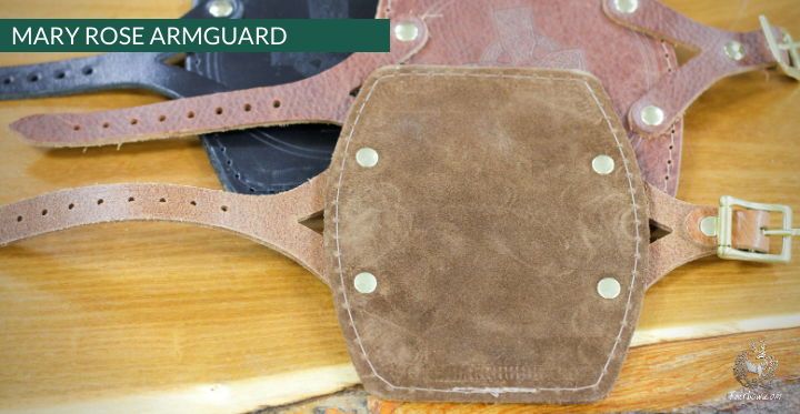LEATHER MARY ROSE ARMGUARD WITH IMPRINT-Protection-Fairbow-Black-Fairbow