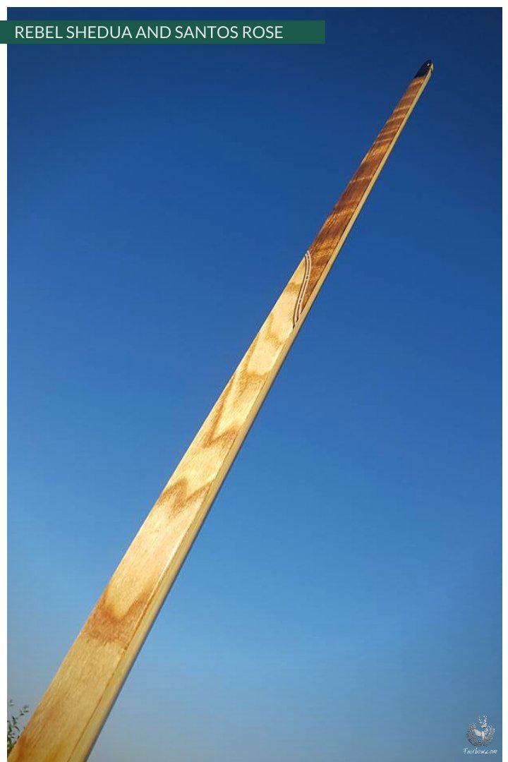 LIMITED EDITION REBEL BOW WITH SPLICED VENEER, 62@28, SHEDUA AND SANTOS ROSE-Bow-Fairbow-Fairbow