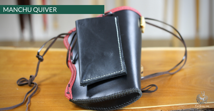 MANCHU QUIVER, THICK SADDLER QUALITY LEATHER, HANDMADE, ORNAMENTED-Fairbow-Fairbow