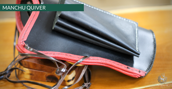 MANCHU QUIVER, THICK SADDLER QUALITY LEATHER, HANDMADE, ORNAMENTED-Fairbow-Fairbow