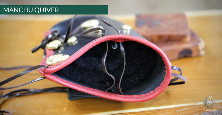 MANCHU QUIVER, THICK SADDLER QUALITY LEATHER, HANDMADE, ORNAMENTED-Fairbow-Fairbow